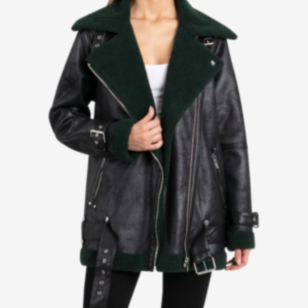 Avec Les Filles Black and Green Jacket